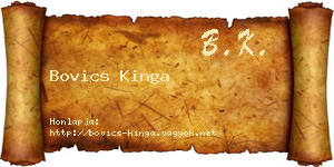 Bovics Kinga névjegykártya